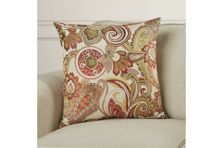 Red paisley throw sales pillows